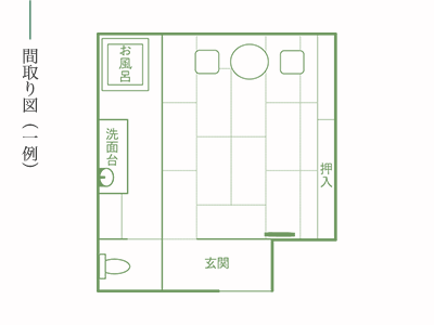 露天風呂付き客室 間取り図（一例）