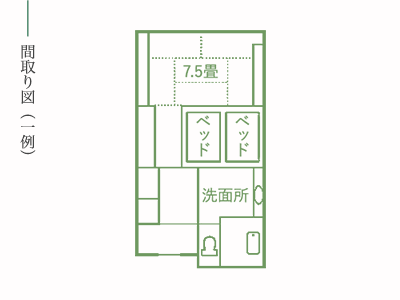 「天ゆら」和洋室 間取り図(一例)